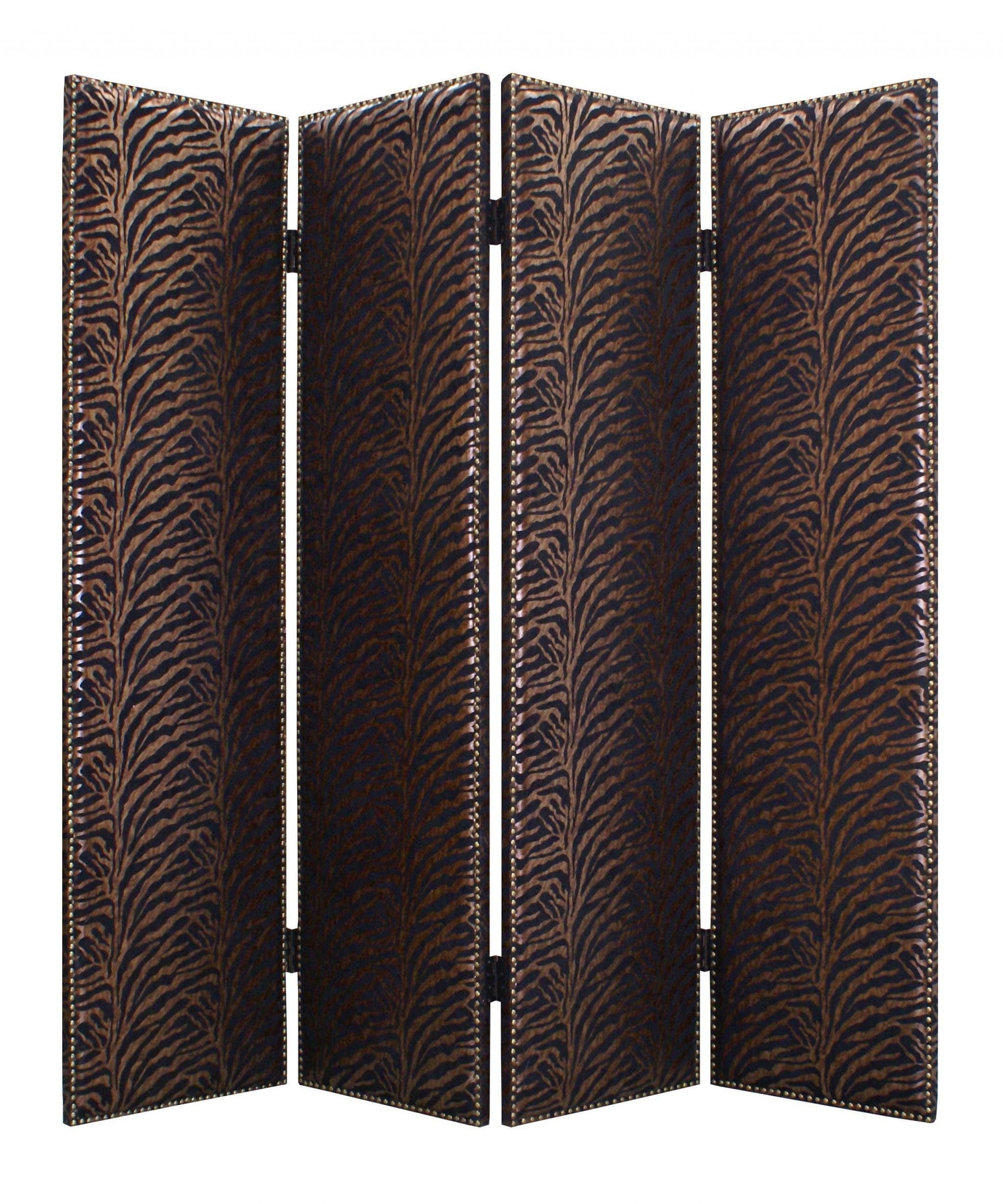 84 X 84 Bronze Wood & Fabric Screen - Homeroots - Flyclothing LLC
