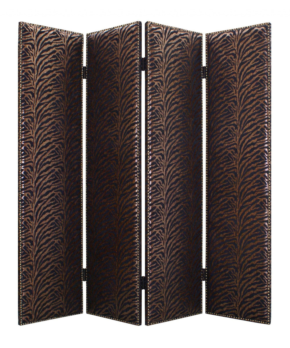 84 X 84 Bronze Wood & Fabric Screen - Homeroots - Flyclothing LLC