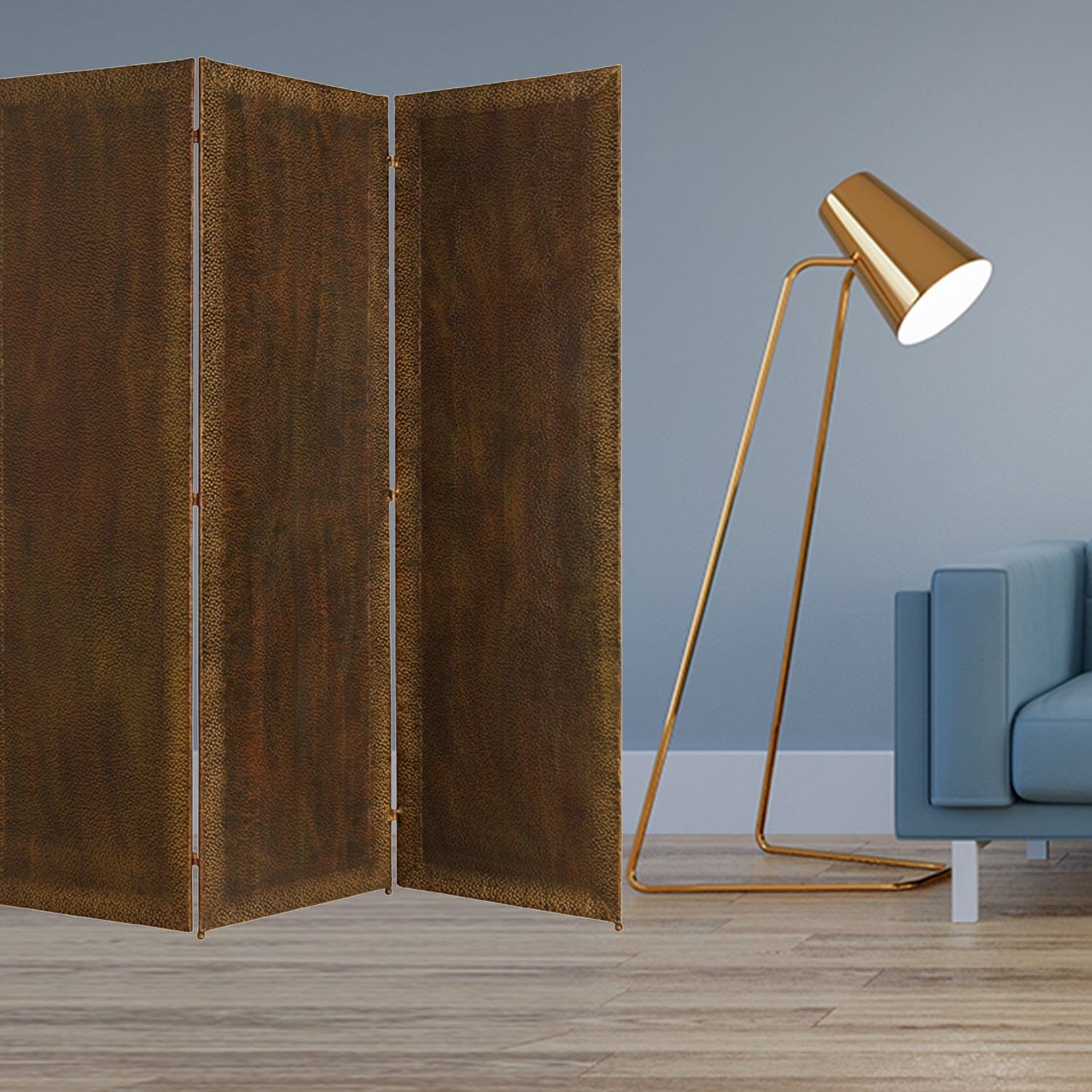 65" X 72" Bronze Wood Forger Screen - Homeroots - Flyclothing LLC