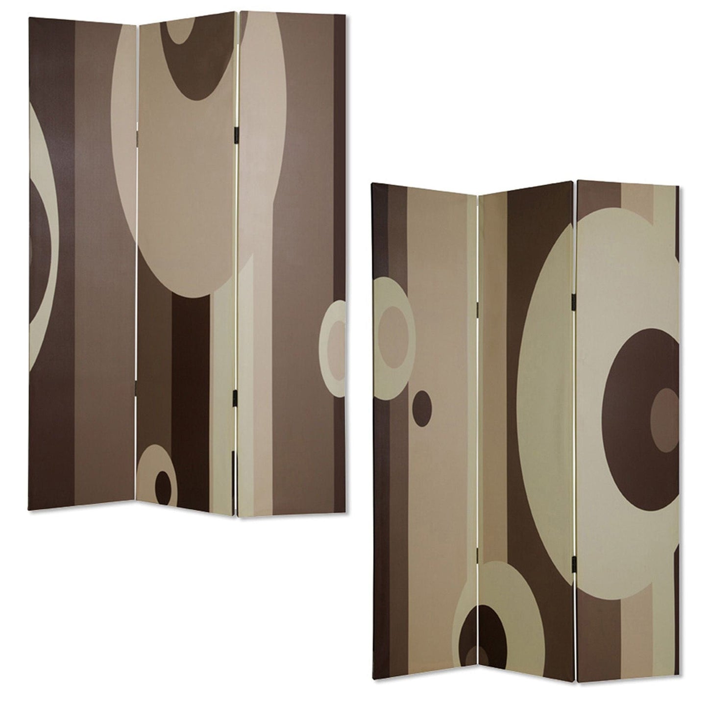 48" X 72" Multi Color Wood Canvas 3 Panel Screen - Homeroots - Flyclothing LLC