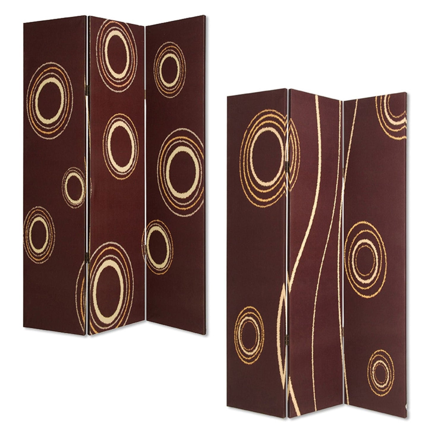 48" X 72" Multi Color Wood Canvas 3 Panel Screen - Homeroots - Flyclothing LLC