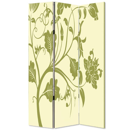48" X 72" Multi Color Wood Canvas  3 Panel Screen - Homeroots