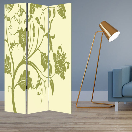 48" X 72" Multi Color Wood Canvas  3 Panel Screen - Homeroots
