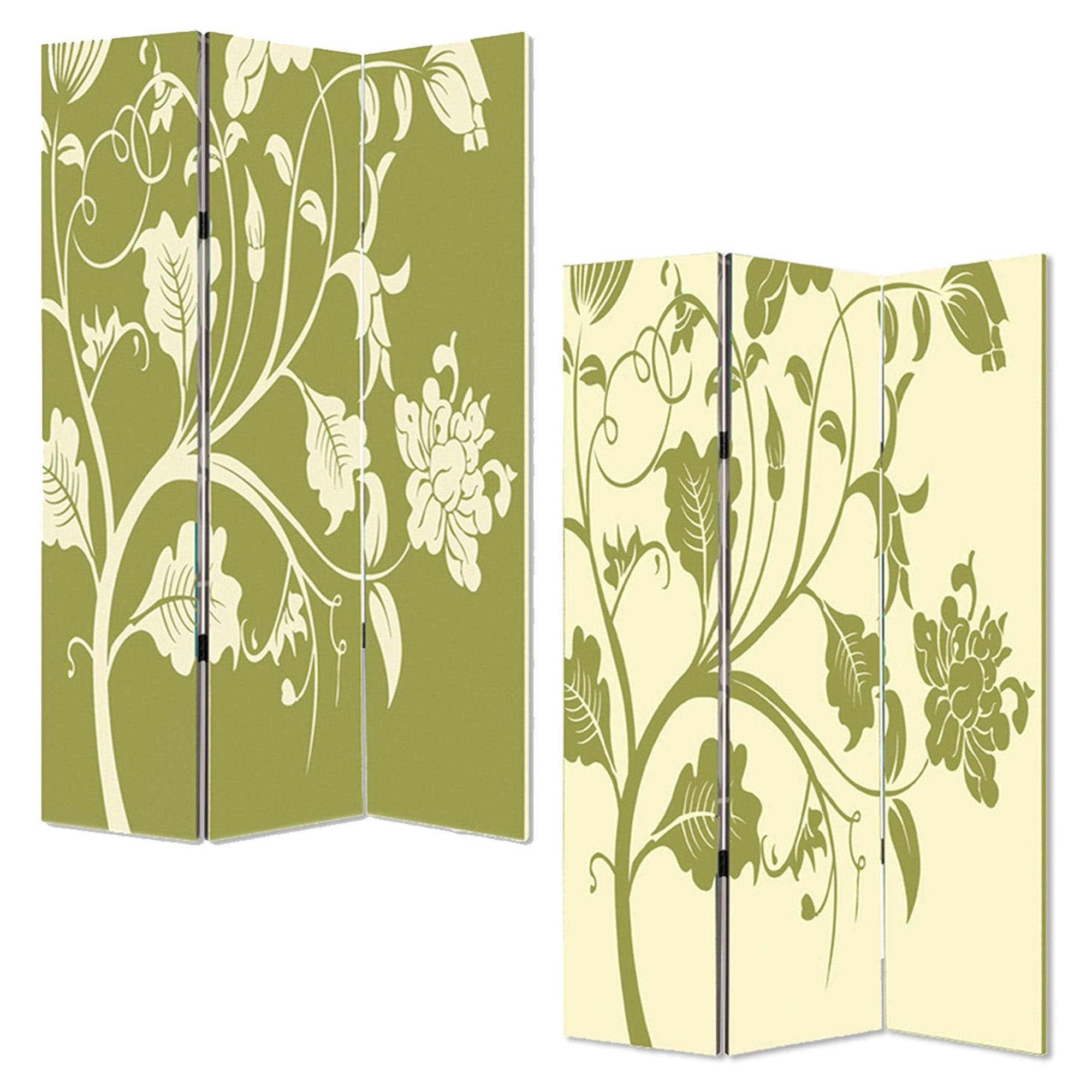 48" X 72" Multi Color Wood Canvas  3 Panel Screen - Homeroots