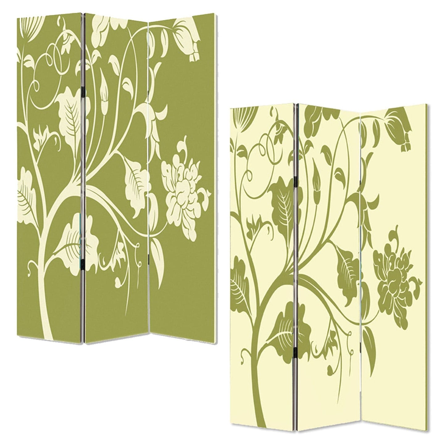 48" X 72" Multi Color Wood Canvas 3 Panel Screen - Homeroots - Flyclothing LLC