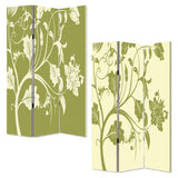 48" X 72" Multi Color Wood Canvas  3 Panel Screen - Homeroots