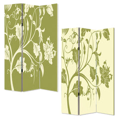 48" X 72" Multi Color Wood Canvas  3 Panel Screen - Homeroots