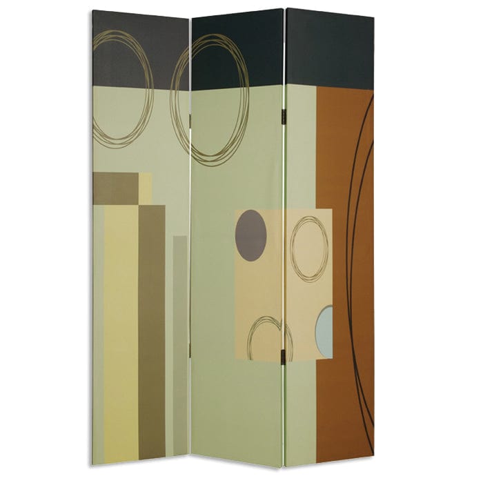 48" X 72" Multi Color Wood Canvas 3 Panel Screen - Homeroots - Flyclothing LLC