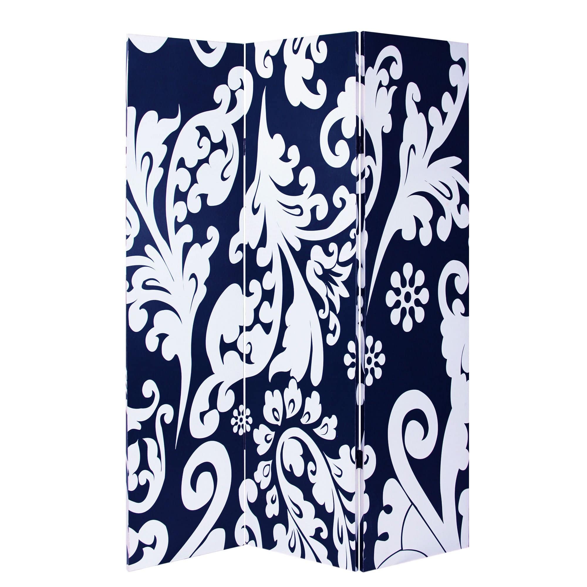 48" X 72" Multi Color Wood Canvas  3 Panel Screen - Homeroots