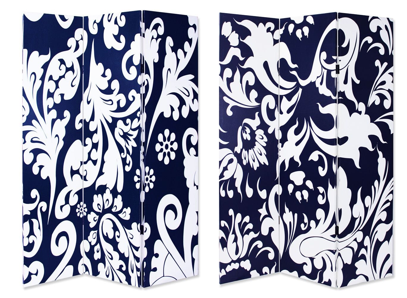 48" X 72" Multi Color Wood Canvas  3 Panel Screen - Homeroots