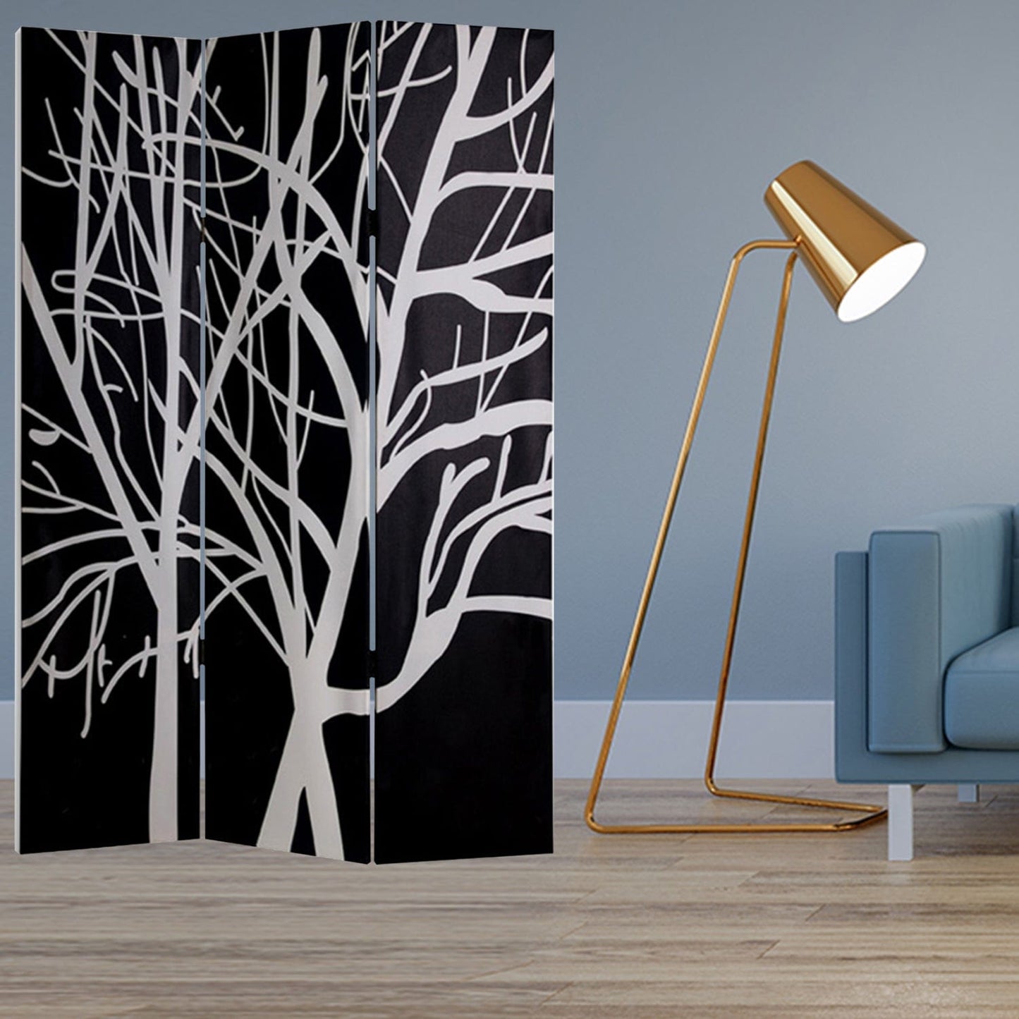 48" X 72" Multi Color Wood Canvas Tranquillity Screen - Homeroots - Flyclothing LLC