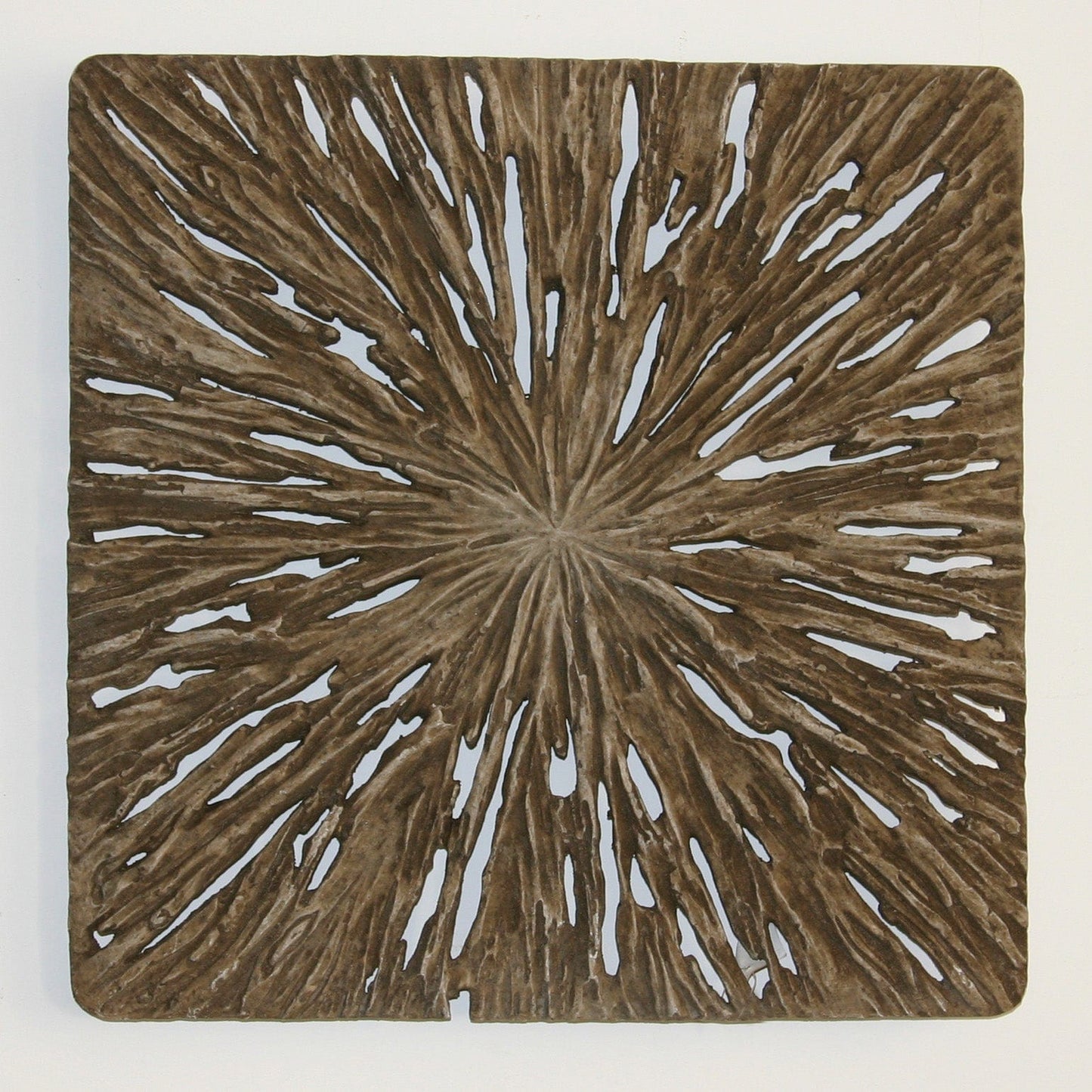 19" X 19" X 2" Brown Square Rotten Wood Wall Decor - Homeroots - Flyclothing LLC