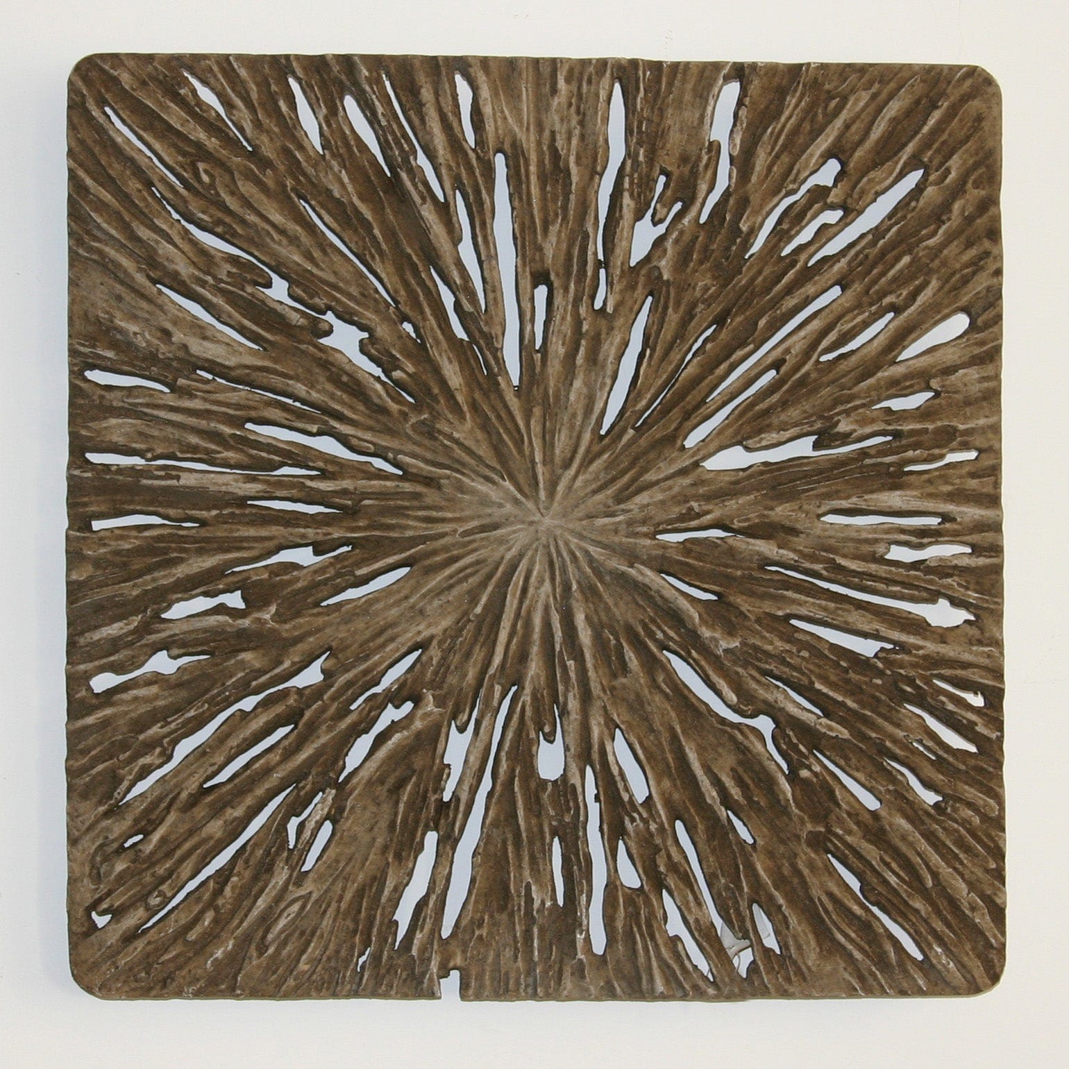 19" X 19" X 2" Brown Square Rotten Wood Wall Decor - Homeroots - Flyclothing LLC