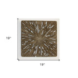19" X 19" X 2" Brown Square Rotten Wood  Wall Decor - Homeroots