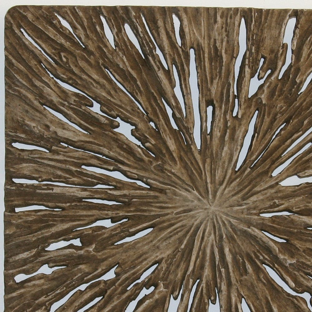 19" X 19" X 2" Brown Square Rotten Wood  Wall Decor - Homeroots