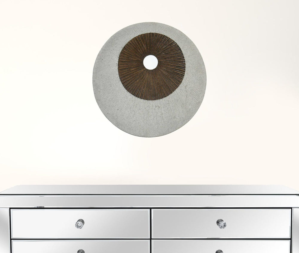 14" X 14" Gray Stone Wall Decor - Homeroots - Flyclothing LLC