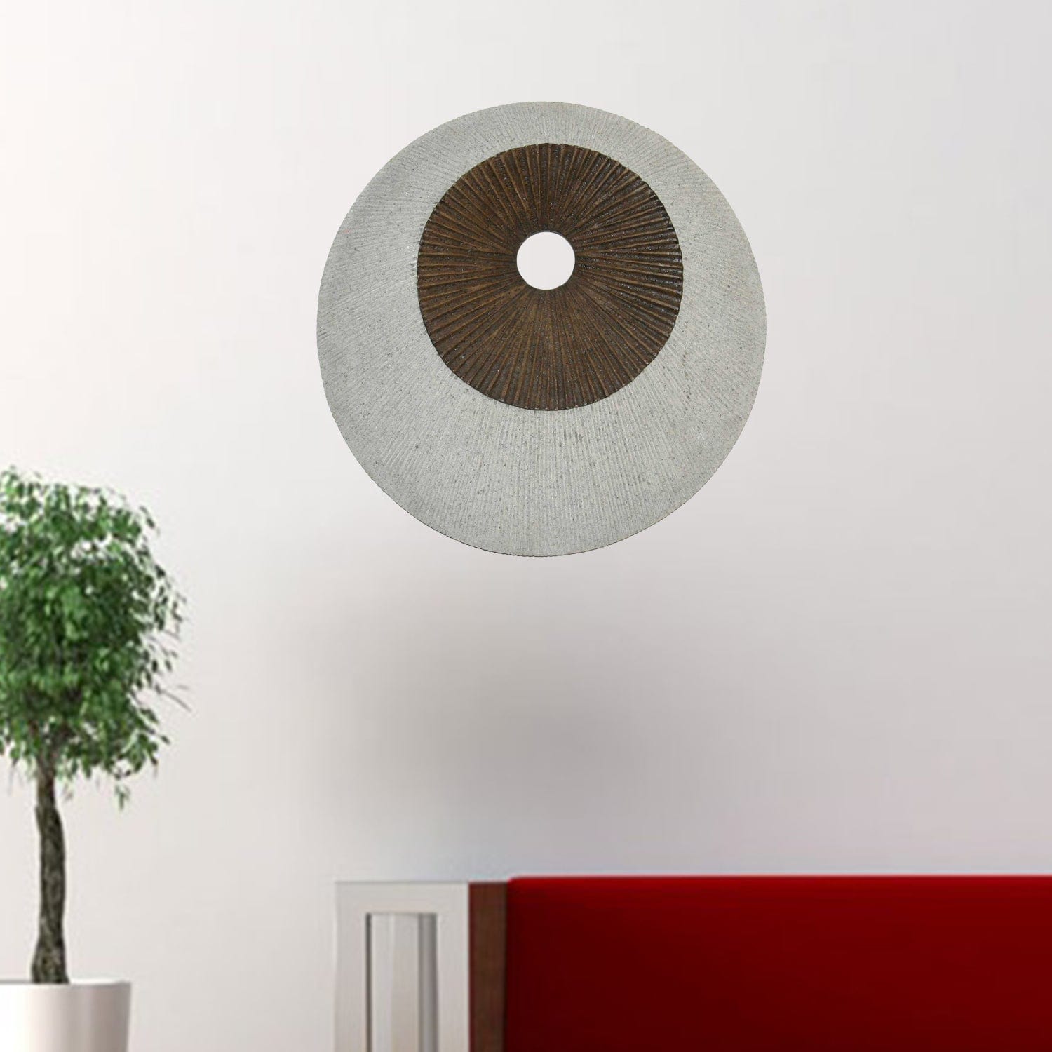 19" X 19" X 2.5" Grey And Brown Stone Wall Decor - Homeroots - Flyclothing LLC