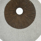 27" X 27" X 3" Brown & Gray Round Double Layer Ribbed  Wall Decor - Homeroots
