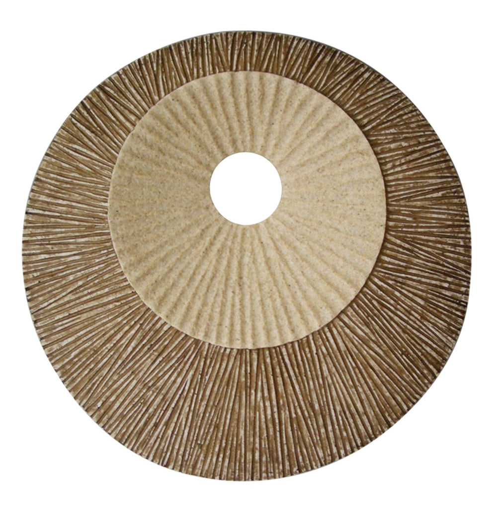 14" X 14" X 2" Brown Round Ribbed  Wall Plaque - Homeroots