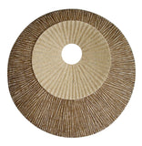 14" X 14" X 2" Brown Round Ribbed  Wall Plaque - Homeroots