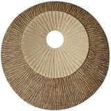 14" X 14" X 2" Brown Round Ribbed  Wall Plaque - Homeroots