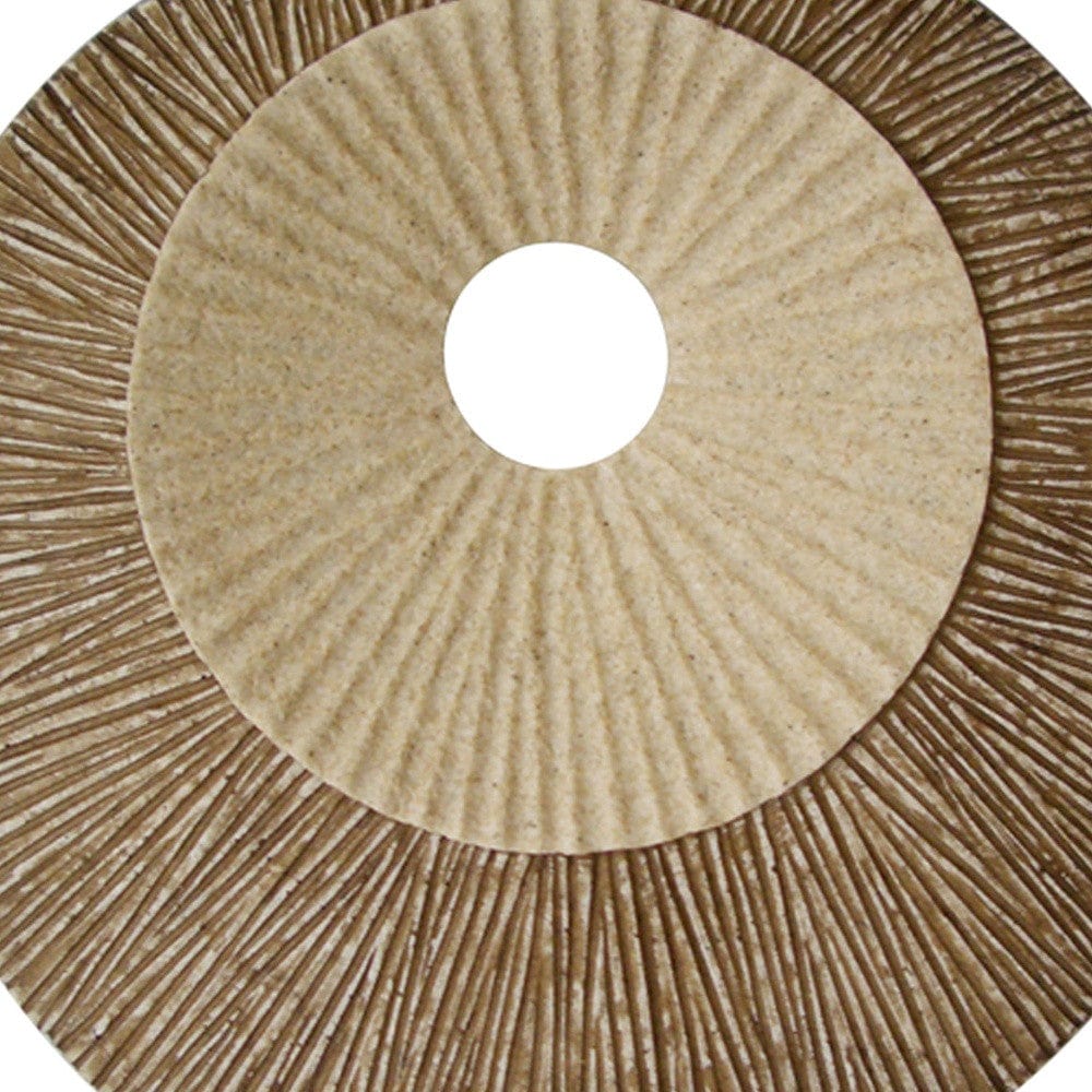 14" X 14" X 2" Brown Round Ribbed Wall Plaque - Homeroots - Flyclothing LLC