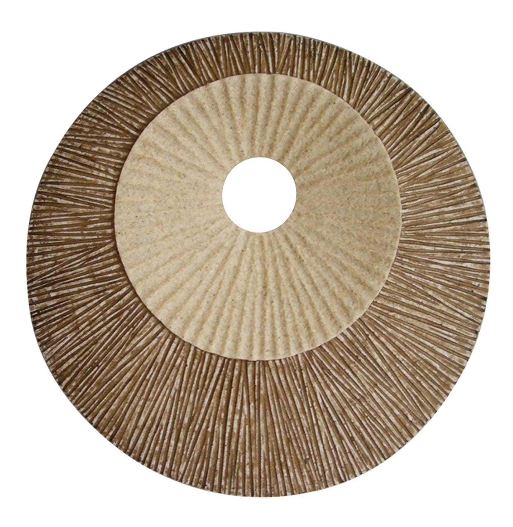 19" X 19" X 2.5" Brown Round Double Layer Ribbed Wall Plaque - Homeroots - Flyclothing LLC