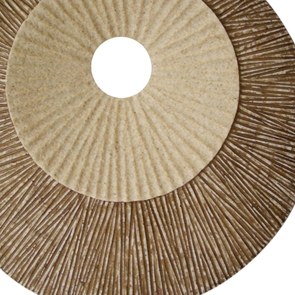 19" X 19" X 2.5" Brown Round Double Layer Ribbed Wall Plaque - Homeroots - Flyclothing LLC
