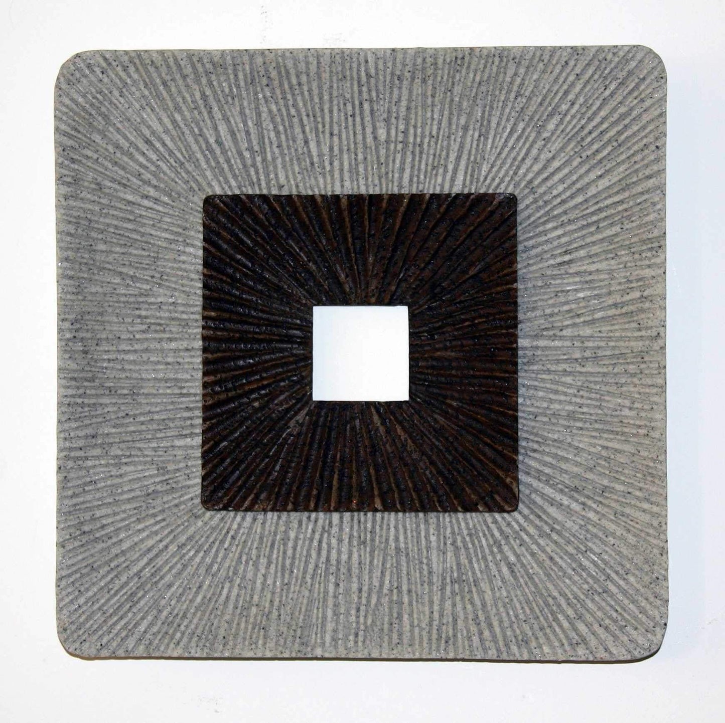 Brown & Gray Square Ribbed Minimalistic Wall Art - Homeroots - Flyclothing LLC