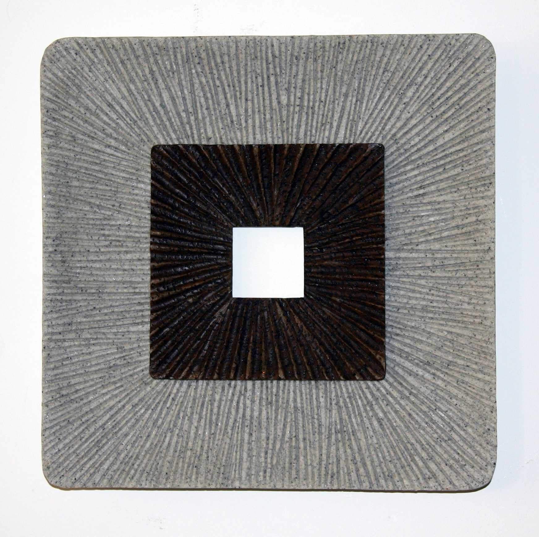 Brown & Gray Square Ribbed Minimalistic Wall Art - Homeroots - Flyclothing LLC