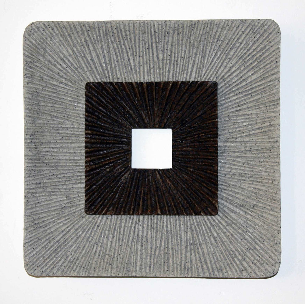 Brown & Gray Square Ribbed Minimalistic Wall Art - Homeroots - Flyclothing LLC