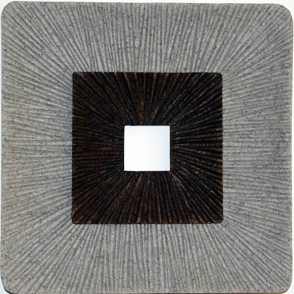 Brown & Gray Square Ribbed Minimalistic Wall Art - Homeroots - Flyclothing LLC