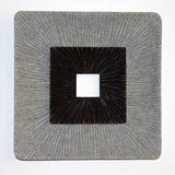 19" X 19" X 2.5" Modern Brown And Gray Ribbed Square Wall Art - Homeroots