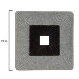 19" X 19" X 2.5" Modern Brown And Gray Ribbed Square Wall Art - Homeroots - Flyclothing LLC