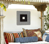19" X 19" X 2.5" Modern Brown And Gray Ribbed Square Wall Art - Homeroots
