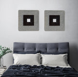 19" X 19" X 2.5" Modern Brown And Gray Ribbed Square Wall Art - Homeroots