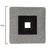 19" X 19" X 2.5" Modern Brown And Gray Ribbed Square Wall Art - Homeroots - Flyclothing LLC