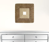 14" X 14" X 2" Brown Concave Square Double Layer Ribbed Wall Plaque Set Of 2 - Homeroots - Flyclothing LLC