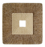 19" X 19" X 2.5" Brown Concave Square Double Layer Ribbed Wall Plaque - Homeroots - Flyclothing LLC