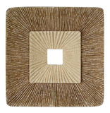 19" X 19" X 2.5" Brown Concave Square Double Layer Ribbed  Wall Plaque - Homeroots