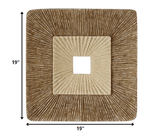 19" X 19" X 2.5" Brown Concave Square Double Layer Ribbed Wall Plaque - Homeroots - Flyclothing LLC