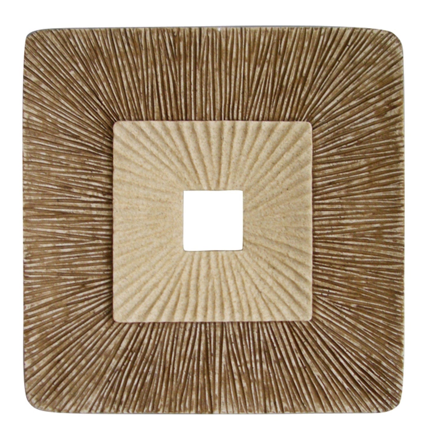 19" X 19" X 2.5" Brown Concave Square Double Layer Ribbed Wall Plaque - Homeroots - Flyclothing LLC