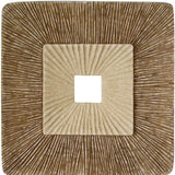 19" X 19" X 2.5" Brown Concave Square Double Layer Ribbed  Wall Plaque - Homeroots