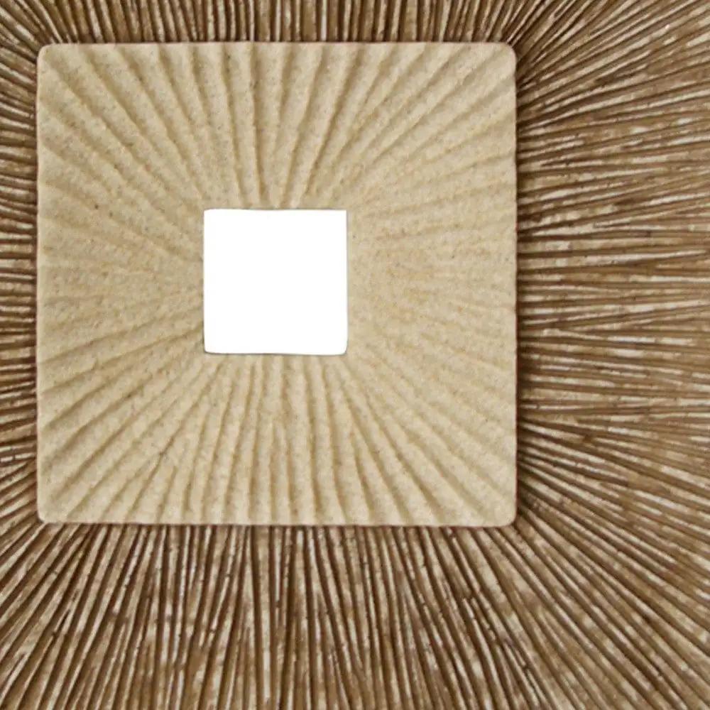 19" X 19" X 2.5" Brown Concave Square Double Layer Ribbed Wall Plaque - Homeroots - Flyclothing LLC
