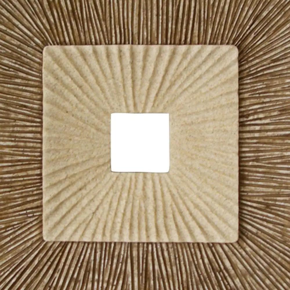 26" X 26" X 2" Brown Concave Square Double Layer Ribbed Wall Plaque - Homeroots - Flyclothing LLC