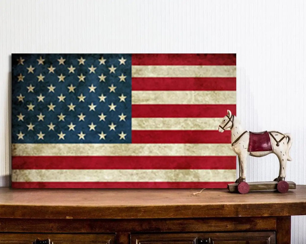 USA Flag Canvas Print Wall Art 2 Piece Set Wall Art - Homeroots - Flyclothing LLC