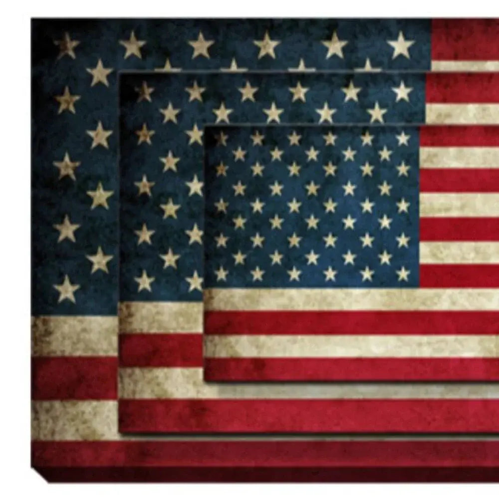 Set Of Four American Flag Print Wall Art - Homeroots - Flyclothing LLC