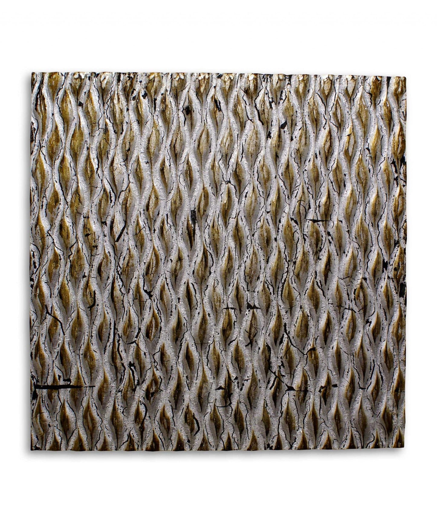 24" X 24" X 1" Raw Wood Look Silver Finish Square Wall Art Medium - Homeroots - Flyclothing LLC