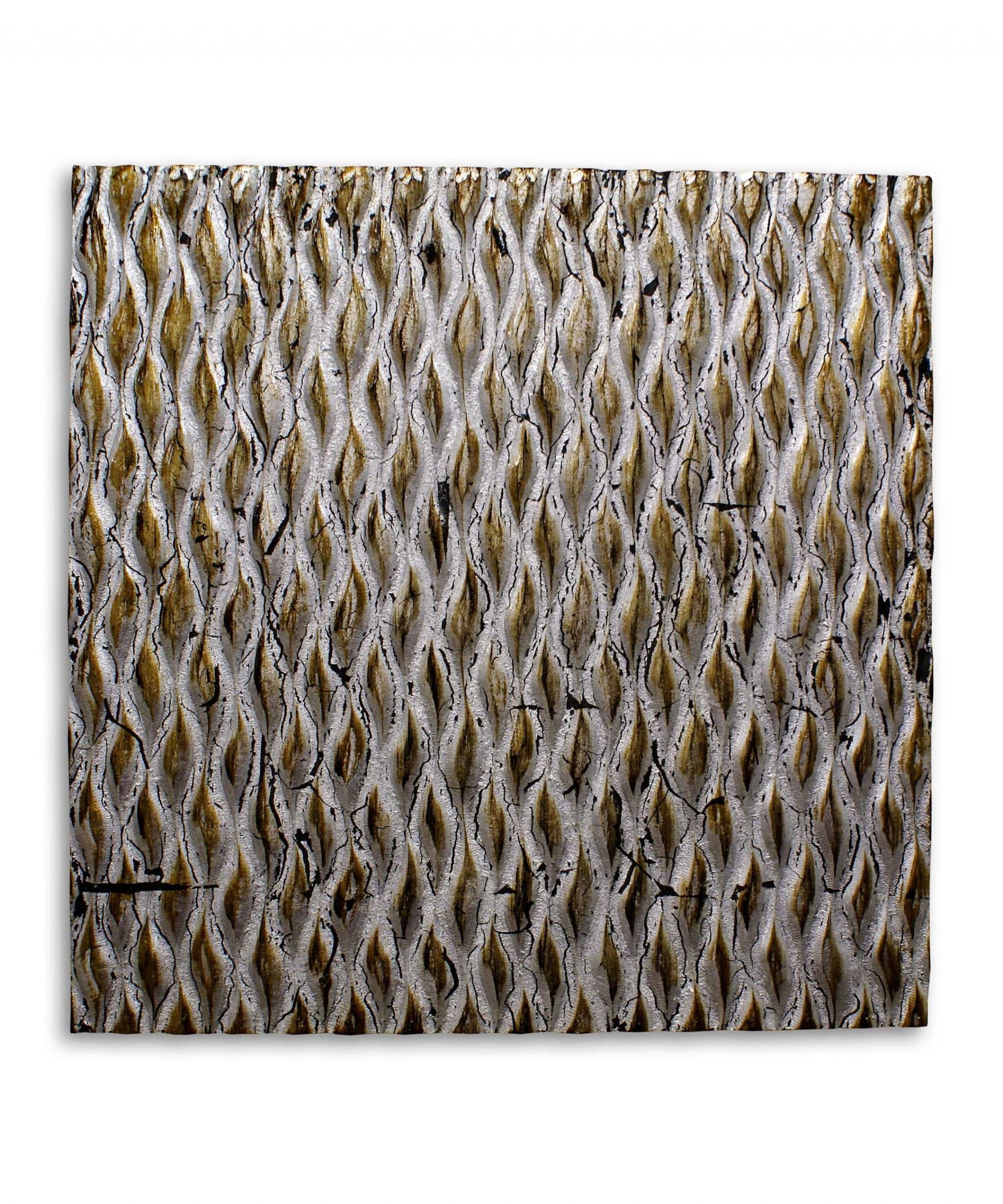 24" X 24" X 1" Raw Wood Look Silver Finish Square Wall Art Medium - Homeroots - Flyclothing LLC