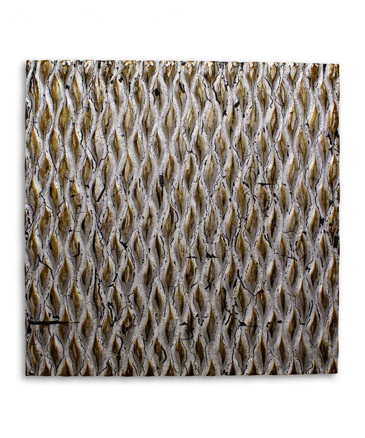 24" X 24" X 1" Raw Wood Look Silver Finish Square Wall Art Medium - Homeroots